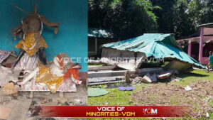 Four Hindu temples, several businesses, and multiple homes belonging to the Hindu community were reportedly attacked, vandalized, and looted in Garkati village and Badaghat Bazaar of Tahirpur, Sunamganj, on June 23. Photo: Collected